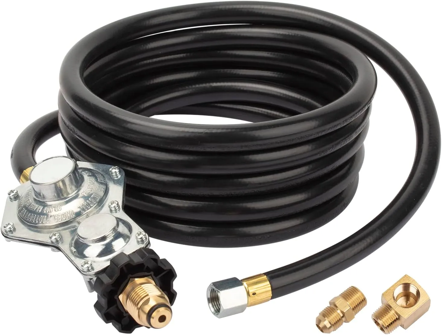 F273684 12 FT Propane Tank Hose with Two Stage Regulator Compatible with Mr Heater Big buddy heaters, RV, Grill, Gas Stove, Range, with POL Interface, Replacement for MR Heater Propane Heater hose Kit