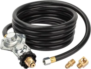 F273684 12 FT Propane Tank Hose with Two Stage Regulator Compatible with Mr Heater Big buddy heaters, RV, Grill, Gas Stove, Range, with POL Interface, Replacement for MR Heater Propane Heater hose Kit