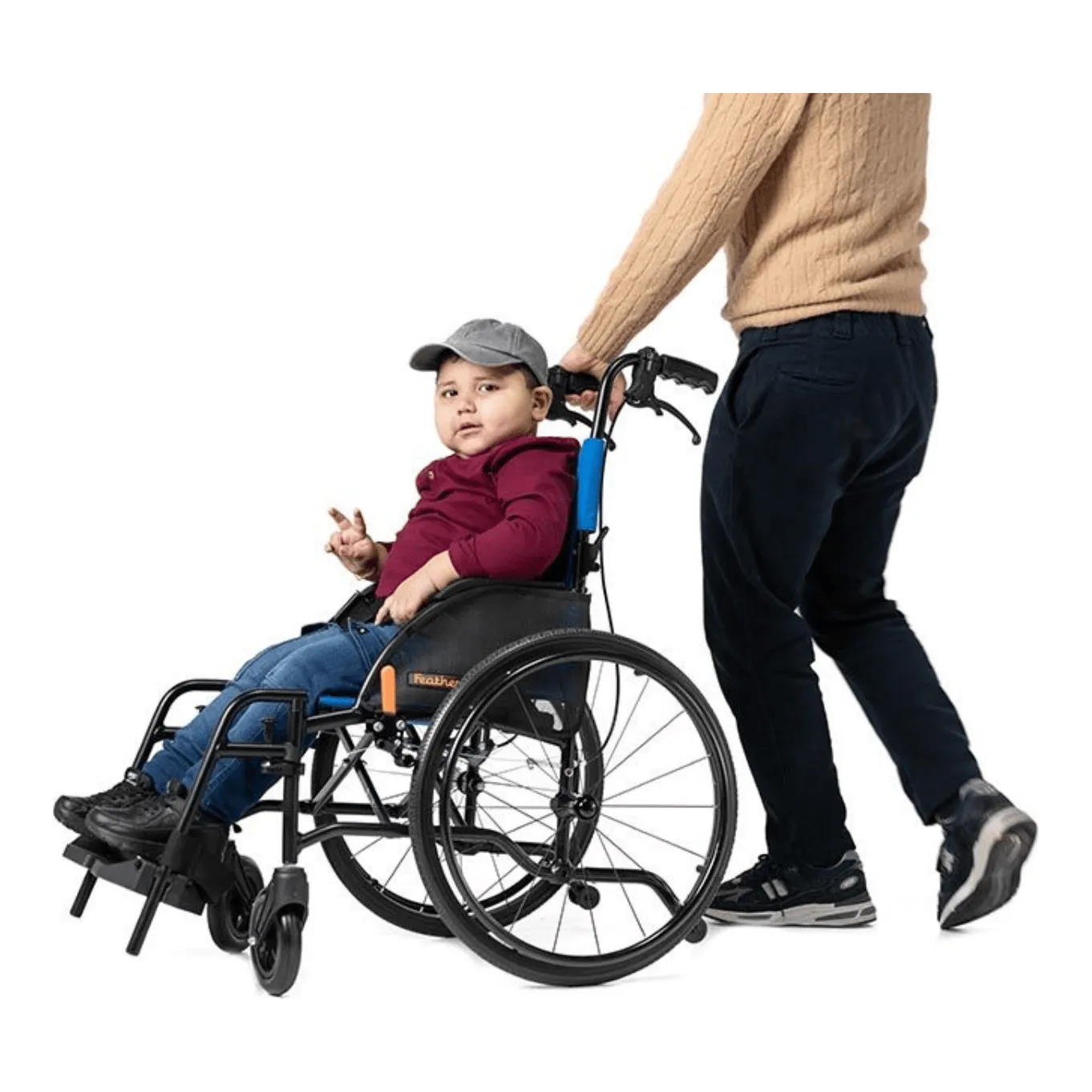 Feather Kids Wheelchair 12 lbs Lightweight Manual Chair for Children