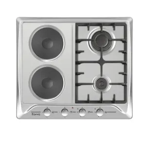 Ferre 2 Gas 2 Electric (Incl FFD Safety Device), Cast Iron Grids, Stainless Steel - B-622.CS