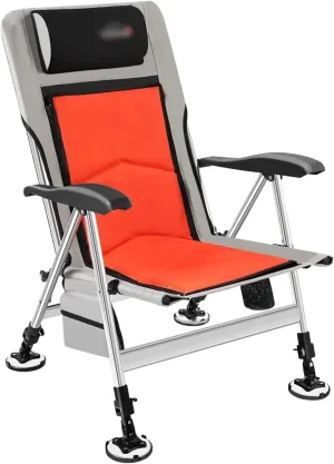 Fishing Chair Outdoor Fishing Recliner Chair with Pillow Foldable Backrest Adjustable Legs for Camping Beach Chair Outdoor Fishing Chair