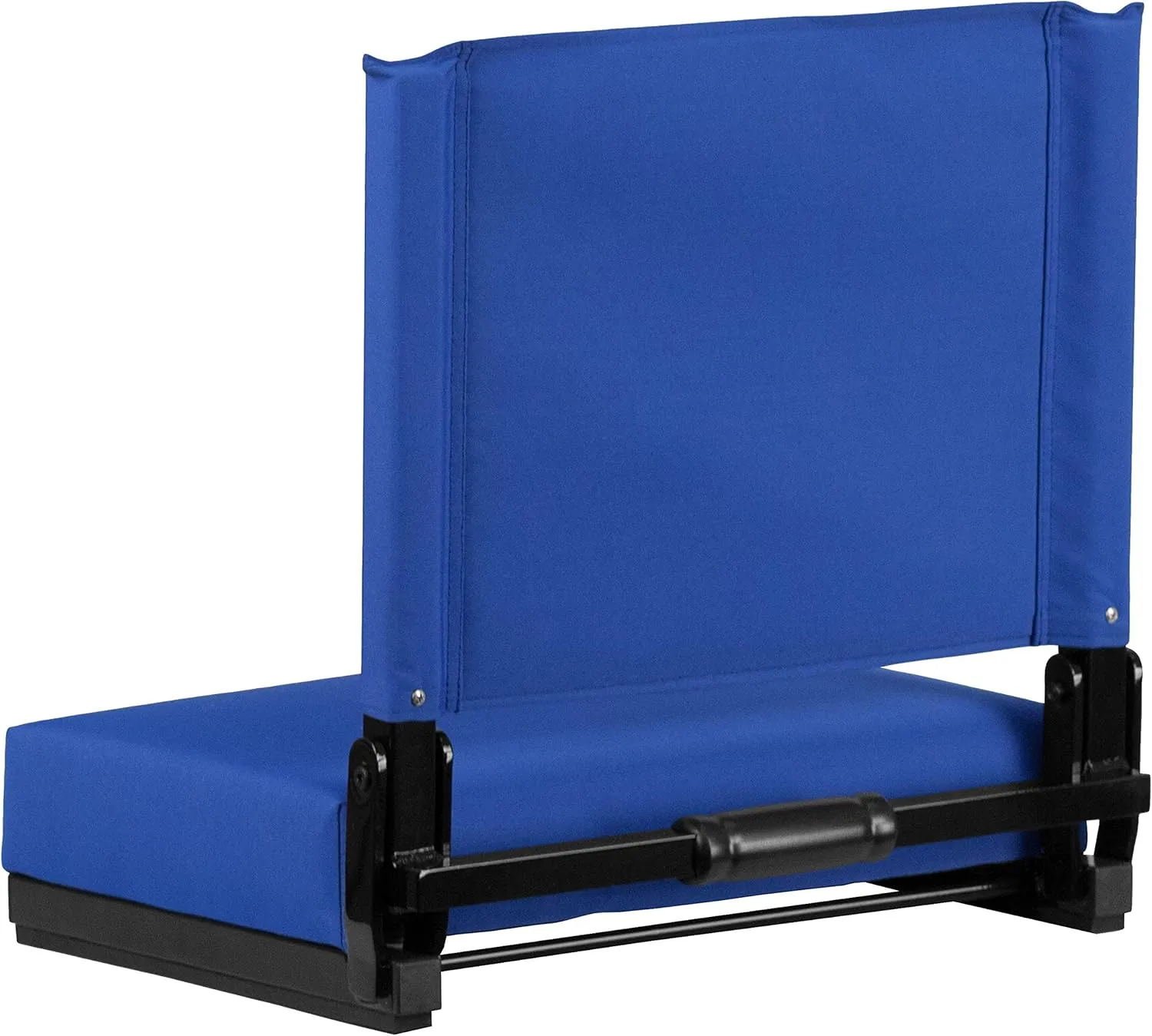 Flash Furniture Grandstand Portable Stadium Seats for Bleachers or Benches, Folding Padded Stadium Chairs with Handle, Pack of 2, 500 lb. Weight Capacity, Blue