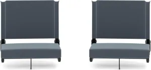 Flash Furniture Grandstand Portable Stadium Seats for Bleachers or Benches, Folding Padded Stadium Chairs with Handle, Pack of 2, 500 lb. Weight Capacity, Dark Blue