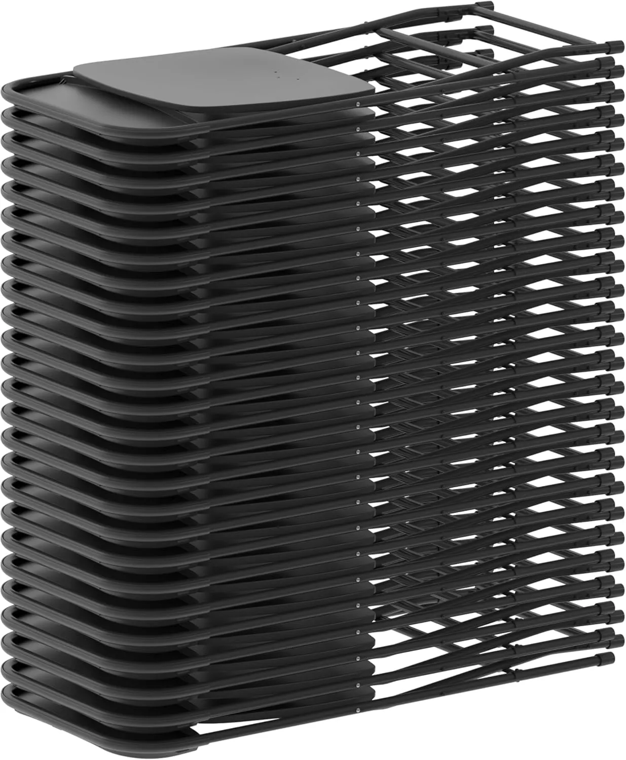 Flash Furniture Hercules Set of 10 Indoor/Outdoor Heavy-Duty Plastic Folding Chairs, Foldable Commercial Stacking Chairs with 650-lb. Static Weight Capacity, Black