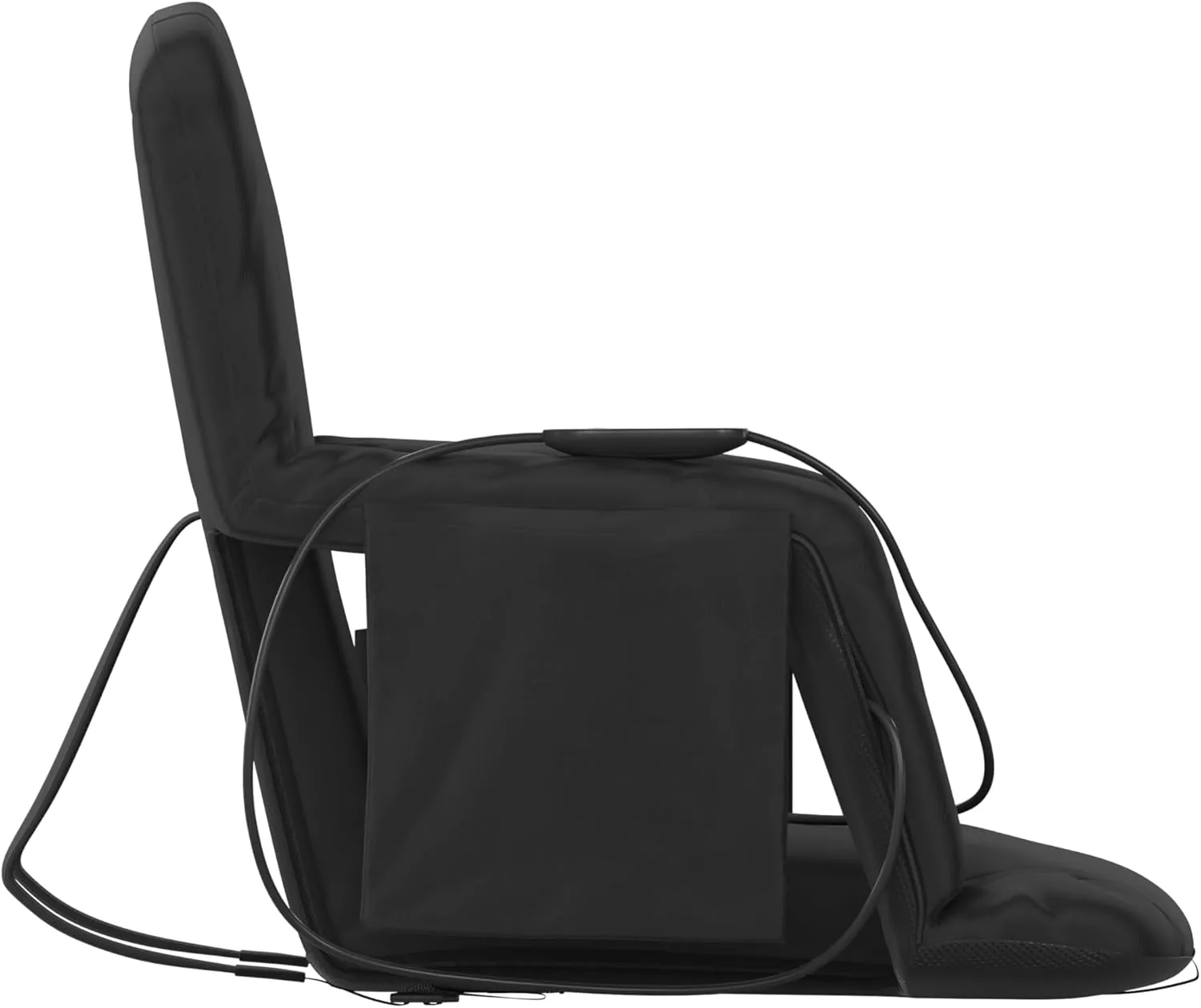 Flash Furniture Malta Heated Stadium Seat with Back Support, 6 Recline Positions, Portable Chair with Backpack Straps, USB Battery Pack Not Included, Black