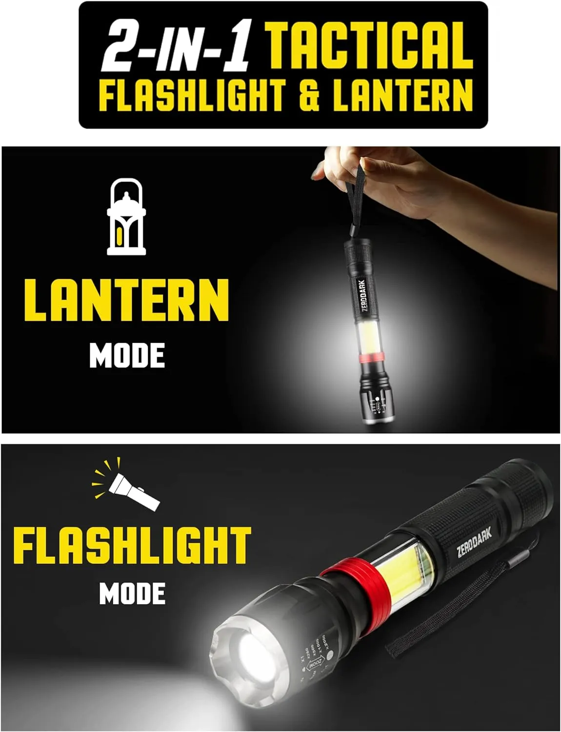 Flashlights Headlamp Lantern 3-Piece Set, Flashlight   Head Lamp   Camping Lantern Battery Powered LED High Lumens Camping Lights flashlights for Emergencies
