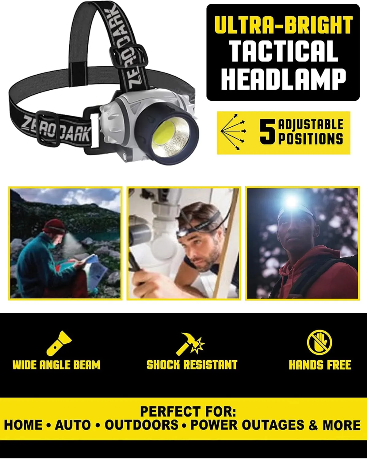 Flashlights Headlamp Lantern 3-Piece Set, Flashlight   Head Lamp   Camping Lantern Battery Powered LED High Lumens Camping Lights flashlights for Emergencies