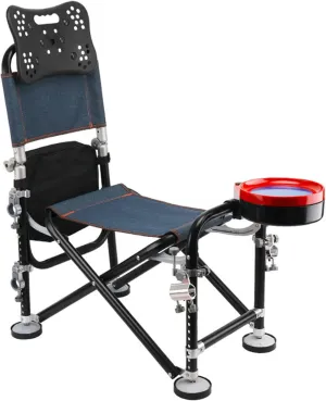 Foldable Fishing Chair with Rod Holder 13 Gear Rise Fall 21Cm Adjustment Chair with Fish Bait Holder and Backpack