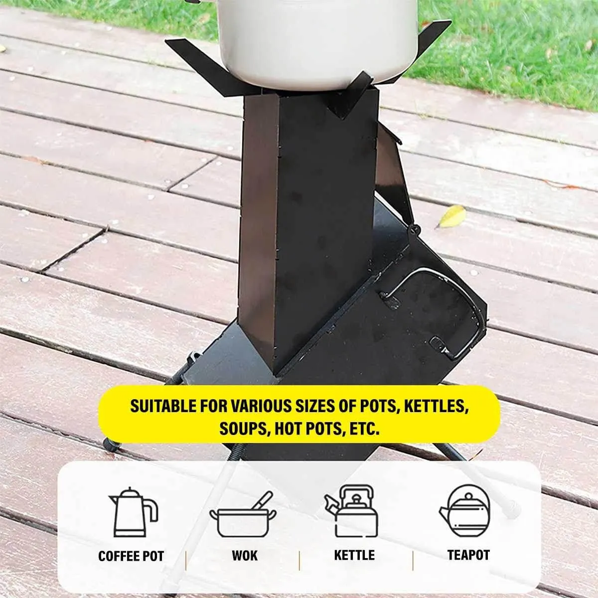 Foldable Portable Titanium BBQ Grill - Stainless Steel Outdoor Cooker