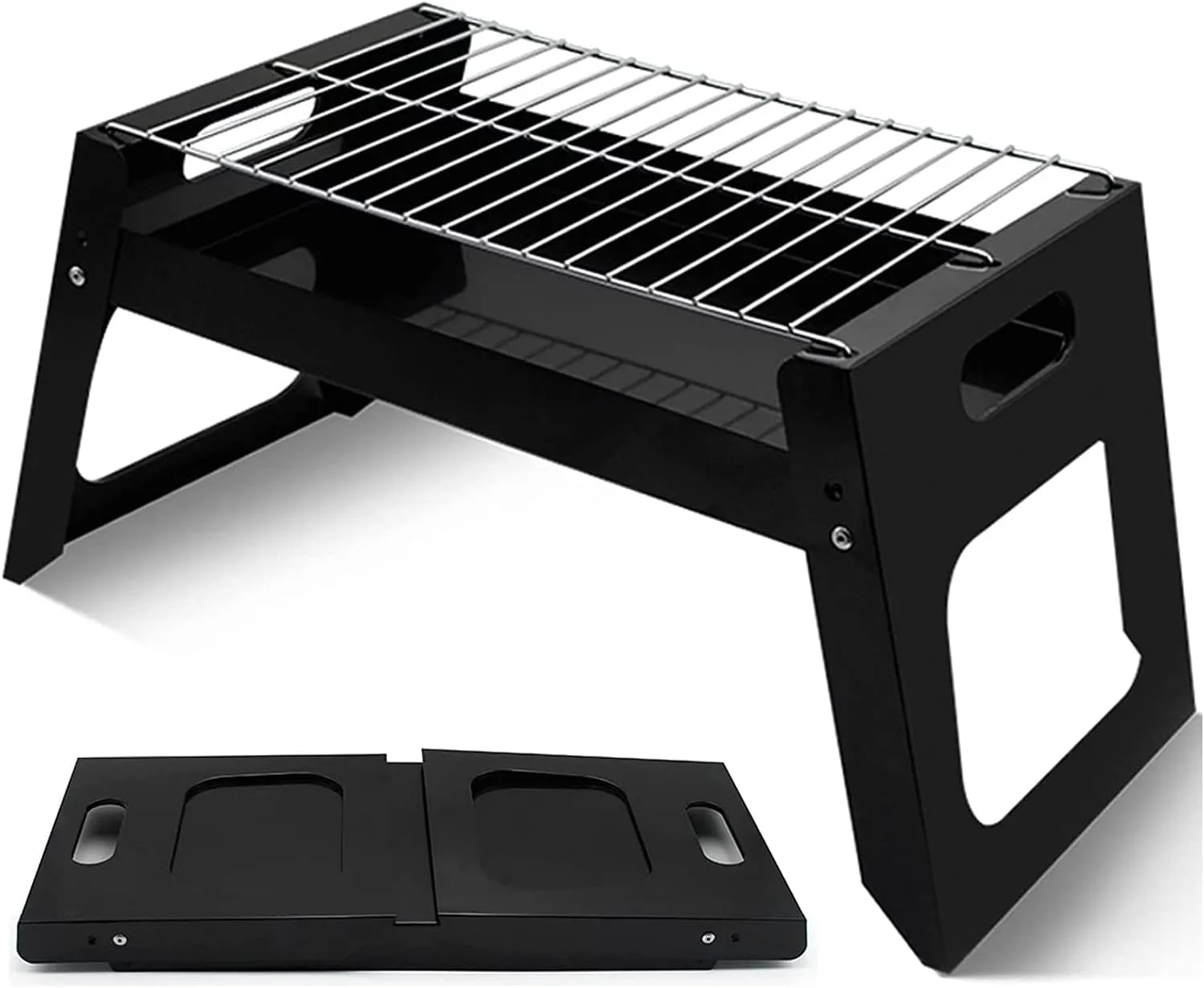 Folding BBQ Grill,Portable Charcoal Grill for Camping Picnic Stainless Steel Barbecue Outdoor Backyard Cooking