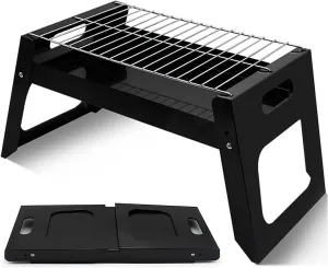 Folding BBQ Grill,Portable Charcoal Grill for Camping Picnic Stainless Steel Barbecue Outdoor Backyard Cooking