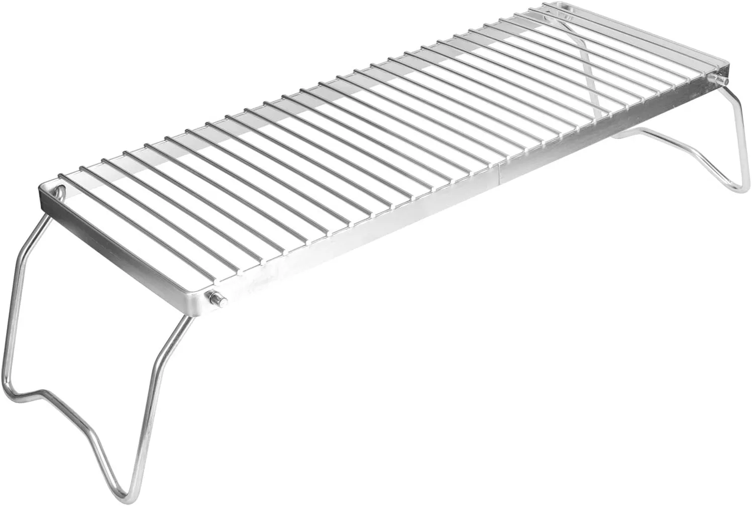 Folding Campfire Grill, Portable Camping Grill Stainless Steel Collapsible 44 X 16Cm for Camping for BBQ for Picnic
