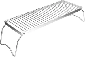 Folding Campfire Grill, Portable Camping Grill Stainless Steel Collapsible 44 X 16Cm for Camping for BBQ for Picnic