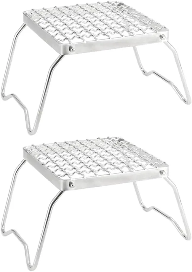 Folding Campfire Grill Stainless Steel Grill, Heavy Duty Portable Camping Grill Parts