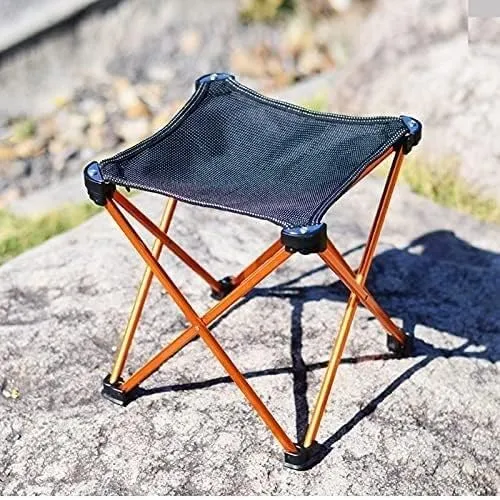 Folding Camping Aluminum Alloy Ultralight Fishing Chair Foldable Portable Durable Camping Chair for Hiking Travel Outdoor Tools Chairs Foldable(Orange)