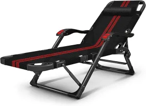 Folding Camping Beds for Adults,Lounge Chair Recliner,Camping Cot Extra Wide Heavy Duty Sturdy Camp Bed Portable,Stronge Thicker Tubes Sleeping Cot Outdoor Travel Office,Beach,BBQ,Hiking ()