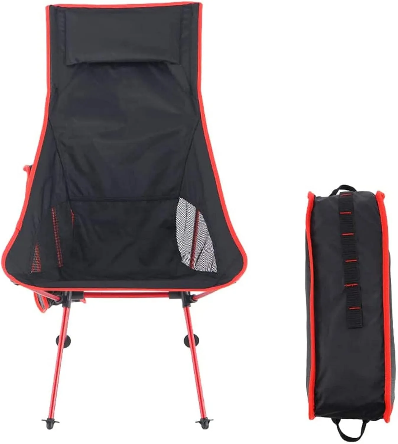 Folding Camping Chair High Back,Portable Lounge Chair with Carry Bag,Lightweight Recliner for Backpacking Hiking Picnic B