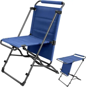 Folding Camping Chair Outdoor Folding Table Heavy Duty Furniture Support Adults up to 550lbs Fit for Household, Indoor and Outdoor Adventures, Tailgating, Fishing(Dark Blue)