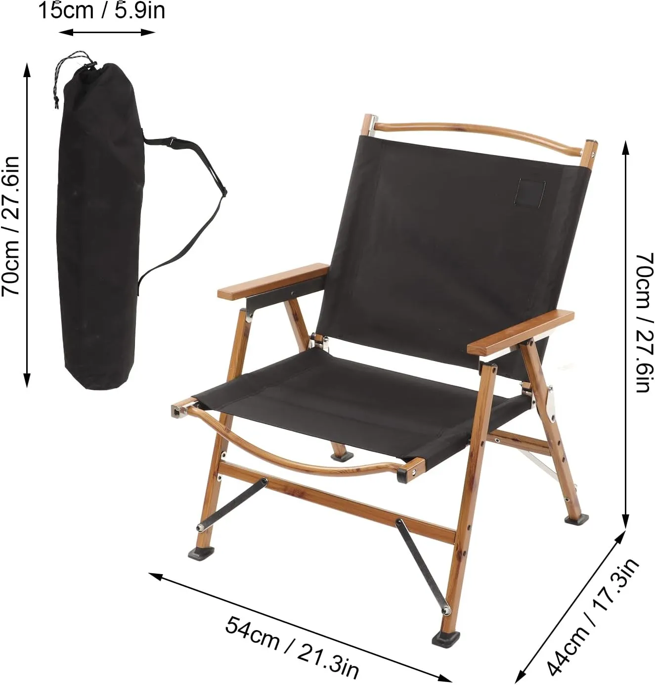 Folding Camping Chair, Portable Folding Chair with Handrail, Ultra Light Lawn Chair, 120KG Load Bearing Heavy Duty Chairs for Sports Patio Garden Beach Fishing