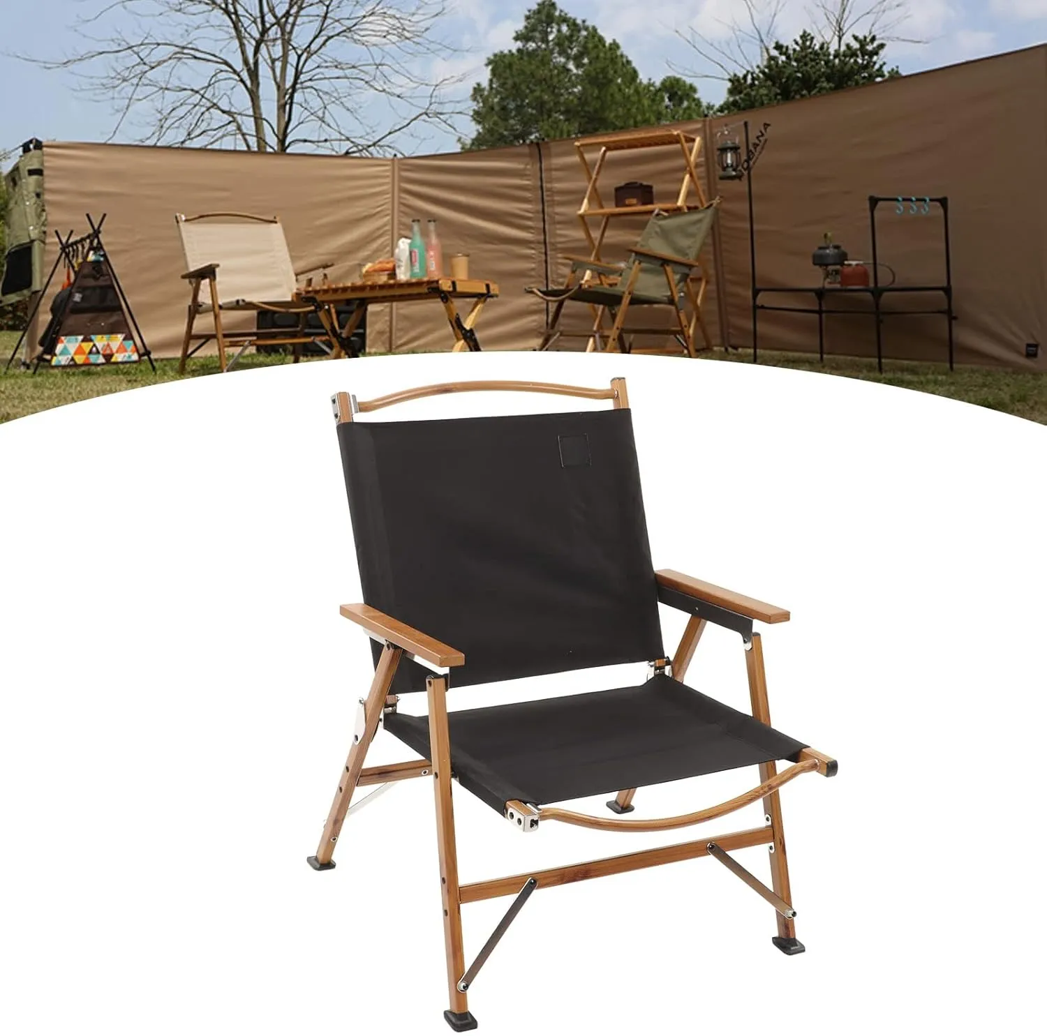 Folding Camping Chair, Portable Folding Chair with Handrail, Ultra Light Lawn Chair, 120KG Load Bearing Heavy Duty Chairs for Sports Patio Garden Beach Fishing