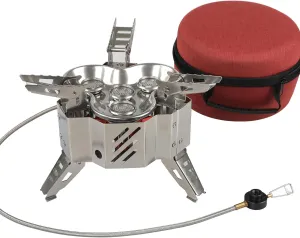 Folding Camping Gas Stove Ultralight Camping Windproof Stove with Storage Bag Strong Fipower Picnic Cooking Furnace
