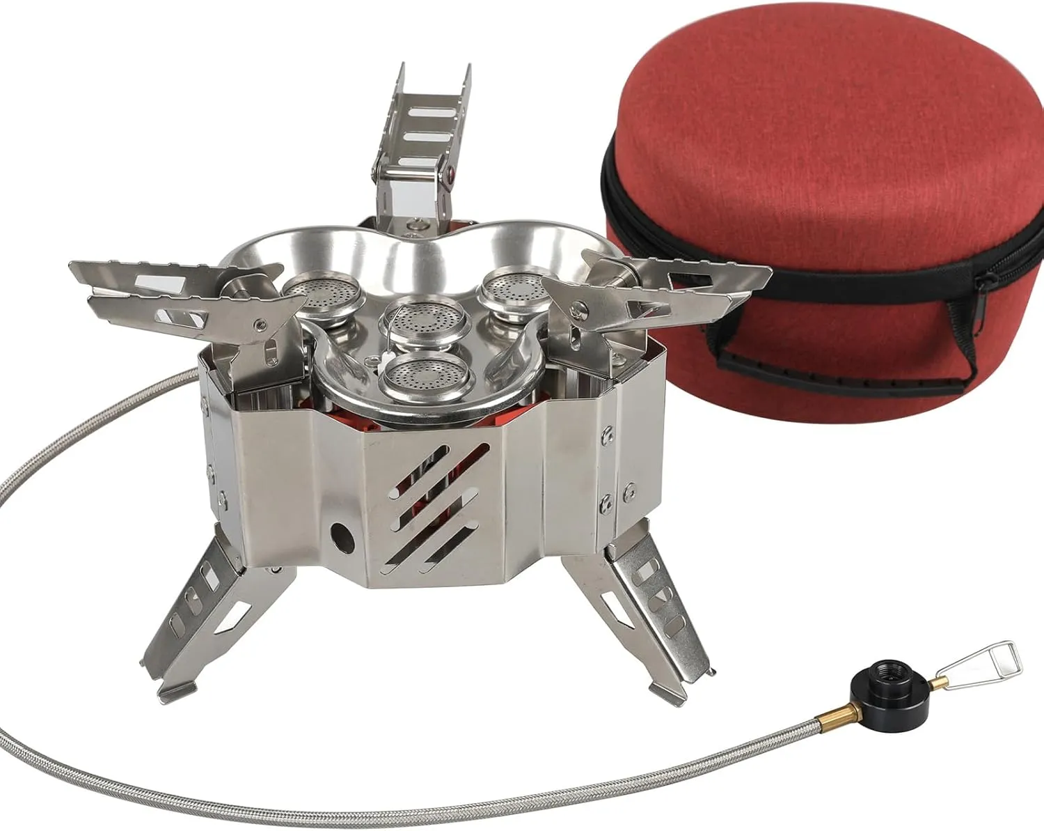 Folding Camping Gas Stove Ultralight Camping Windproof Stove with Storage Bag Strong Fipower Picnic Cooking Furnace