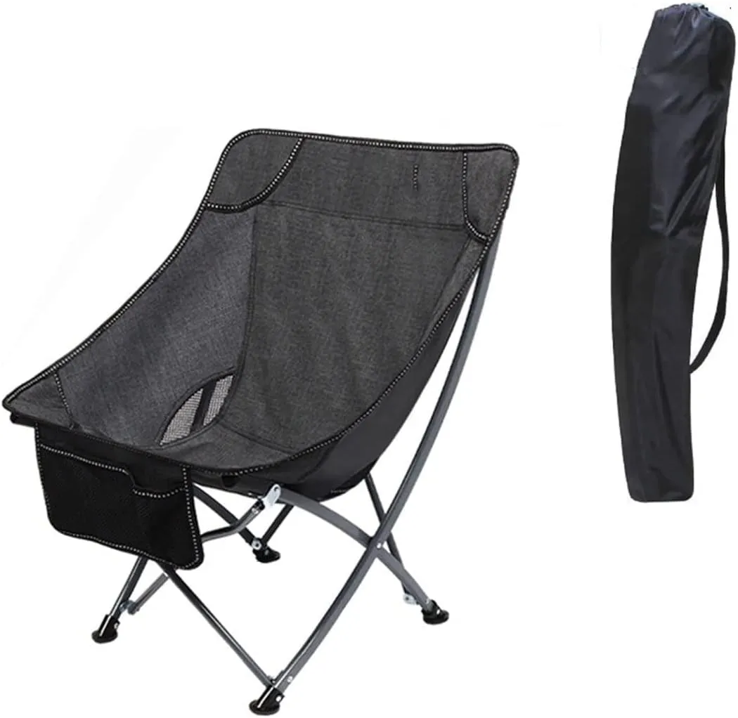 Folding Camping Portable Folding Chair with Mesh Side Pocket Backrest Stool Camping Backpacking Chair for Fishing Beach Travel Picnic Chairs Foldable(G)