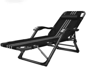 Folding Chair Leisure Folding Bed Lounge Chair Office Nap Lunch Break Bed Outdoor Portable Folding Deck Chair Recliner(Style B)