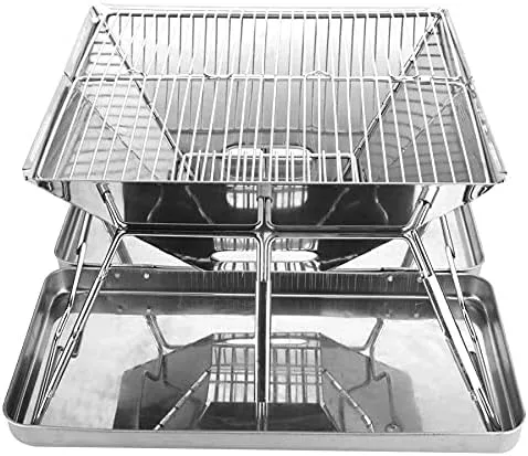 Folding Grill Portable Barbecue Grill Accessories for 3-4 People Outdoor Camping Picnic Picnic Tool