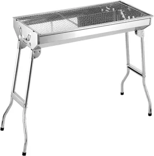 Folding Grilling Stove for Travel Set Stainless Steel BBQ Barbecue Grill Charcoal Picnic Camping Rv Fishing Hunting