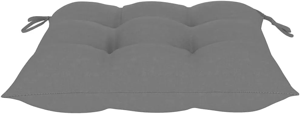 Folding Patio Chairs 2 pcs with Cushions Bamboo Outdoor Garden Furniture Dining Chairs with Gray Cushions Durable and Comfortable Patio Furniture Set for Outdoor Lounging