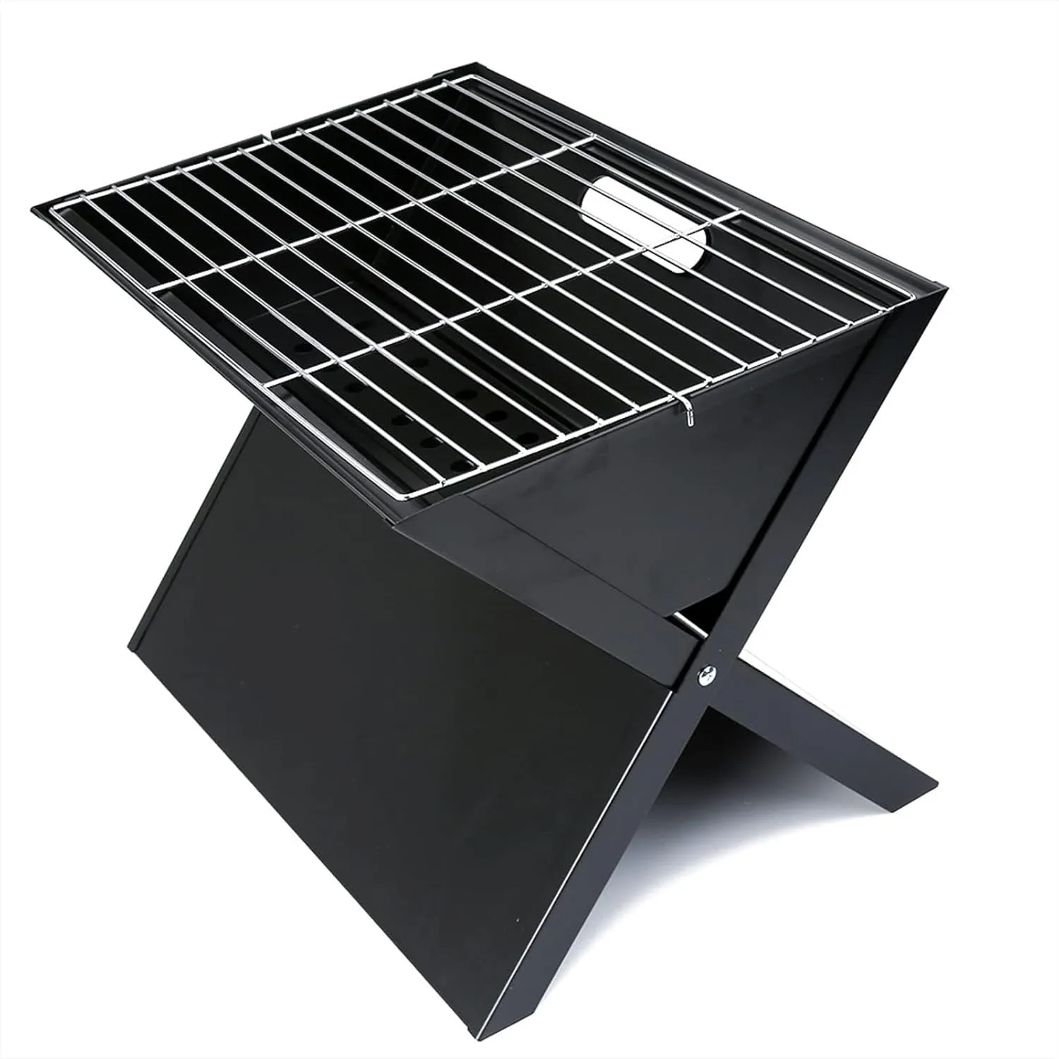 Folding Portable BBQ Grill for Outdoor Use, Charcoal Stove with Thickened Black Steel Furnace, Easy Storage, for 2-4 People