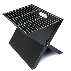 Folding Portable BBQ Grill for Outdoor Use, Charcoal Stove with Thickened Black Steel Furnace, Easy Storage, for 2-4 People