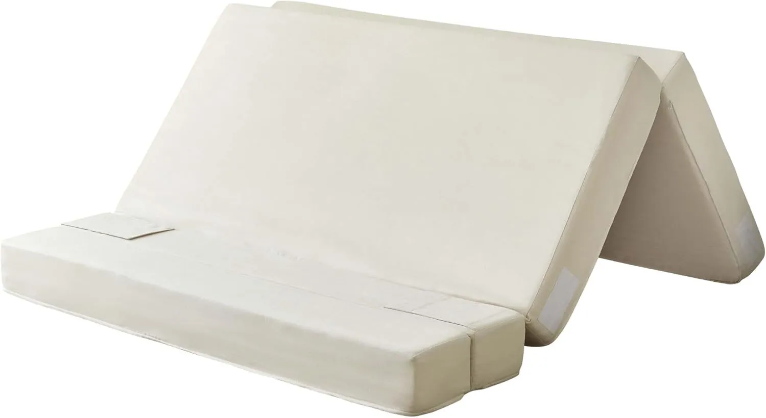 Folding Sofa Bed, 3-in-1 Convertible Sleeper Chair with Pillow, Linen Foldable Mattress Futon, Memory Foam Floor Couch for Living Room/Dorm/Guest Room/Home Office/Bedroom, Queen, Beige