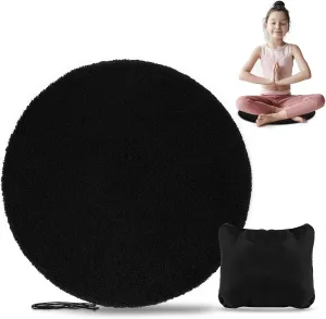 Folding Stadium Seats,Portable Bleacher Seats,Waterproof Small Round Seat Pad,Flexible Seating for Classroom Elementary,Kayak,Floor,Barstool,Picnic,Black