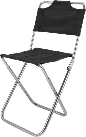 Folding Stool Back Support Beach Accessory Compact for Camping Outdoor Activities