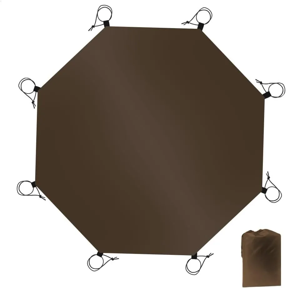 Footprint for Tipi Hot Tent, Ground Sheet Mat, Tent Floor, Waterproof Camping Tarp 6 Person Footprint, Eight-Sided Tent Groundsheet 5000mm Waterproof Ratings 13.45FT