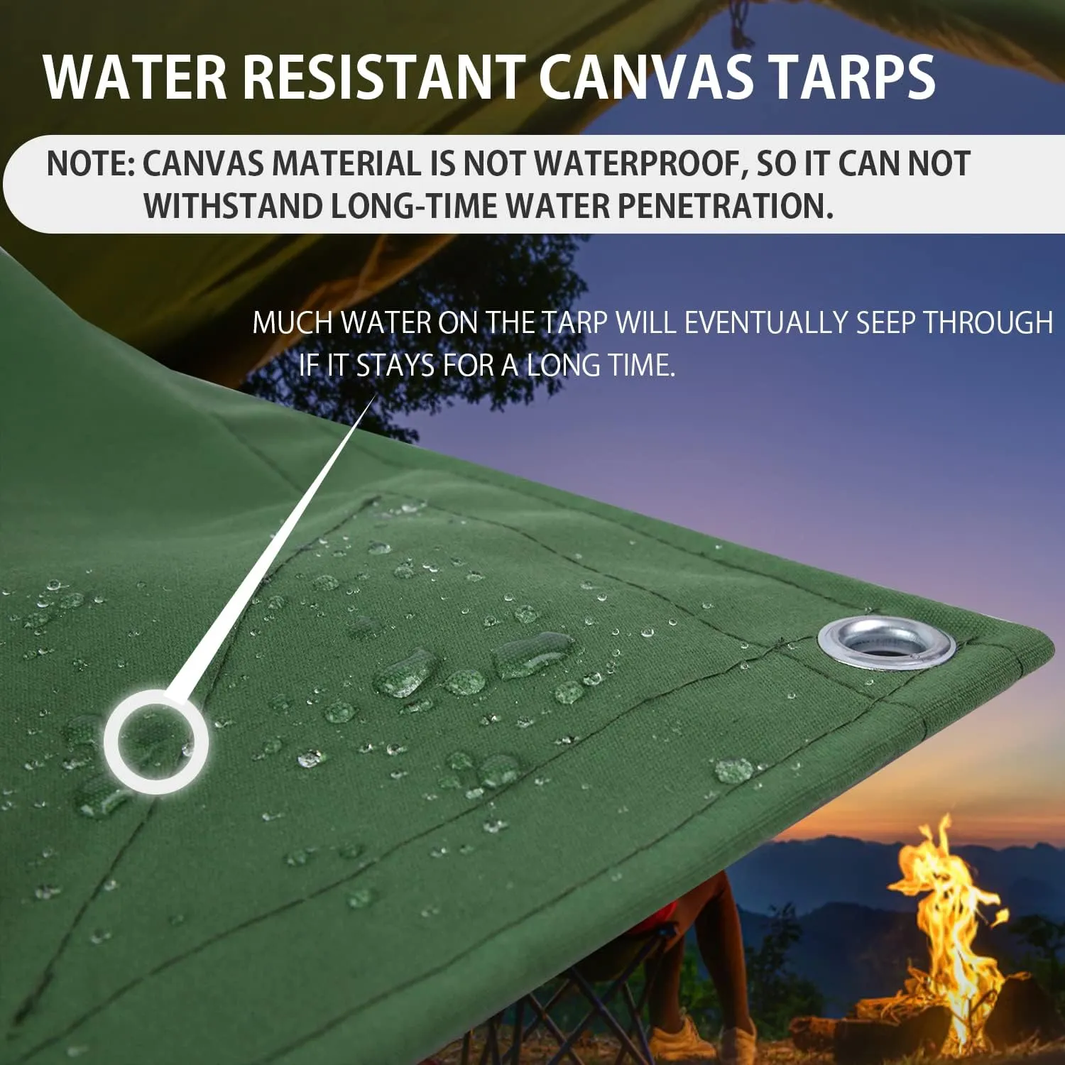 FoundGo Canvas Tarp 12x16ft Heavy Duty Waterresistant Tarps with Grommets, UV Resistant, 22 Mil Tarpaulin,14 oz Durable Cloth Covers for Car, Roof, Boat, Camp, Canopy, Woodpile with Ropes-Green