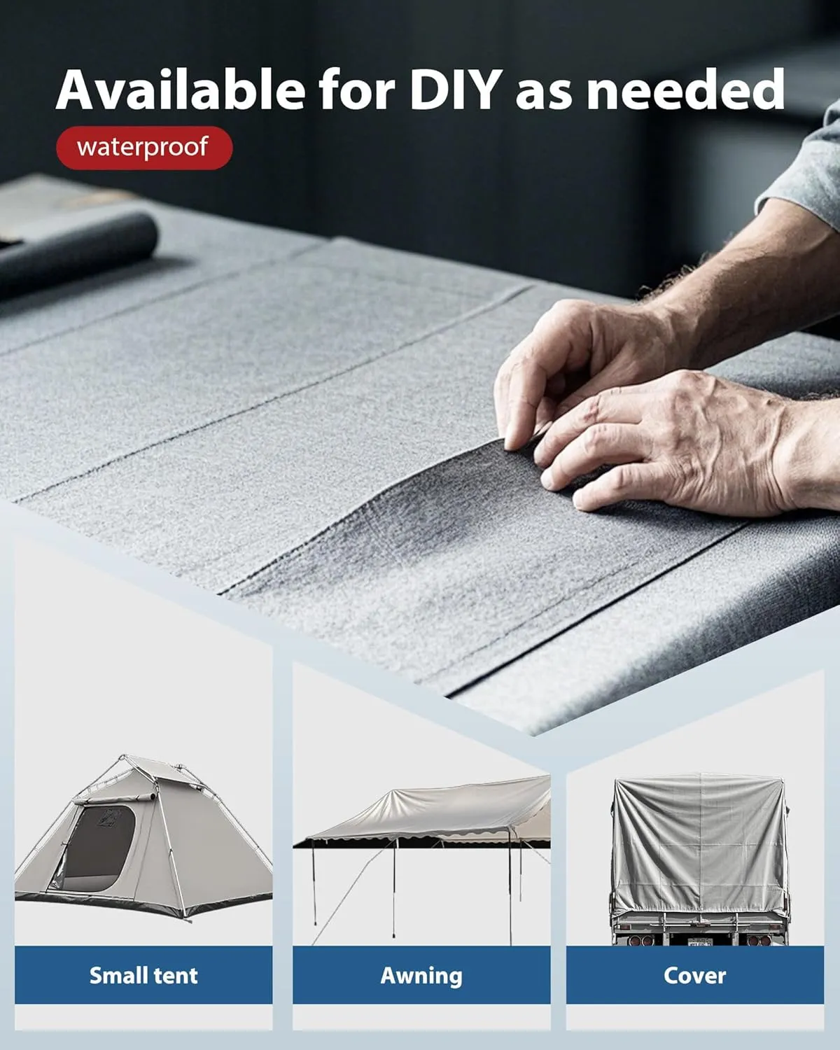 FoundGo Canvas Tarp 8x10ft Heavy Duty Waterproof Tarps with Grommets, UV Resistant, 22 Mil Tarpaulin,14 oz Durable Cloth Covers for Car, Roof, Boat, Camp, Canopy, Woodpile with Ropes-Grey