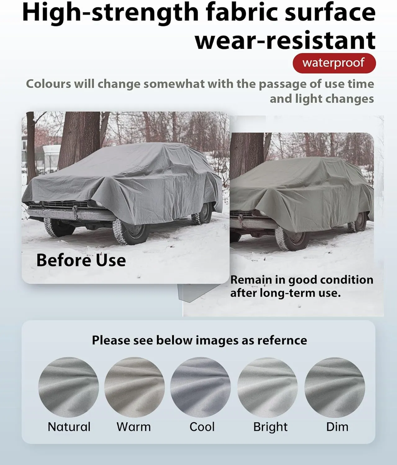 FoundGo Canvas Tarp 8x10ft Heavy Duty Waterproof Tarps with Grommets, UV Resistant, 22 Mil Tarpaulin,14 oz Durable Cloth Covers for Car, Roof, Boat, Camp, Canopy, Woodpile with Ropes-Grey