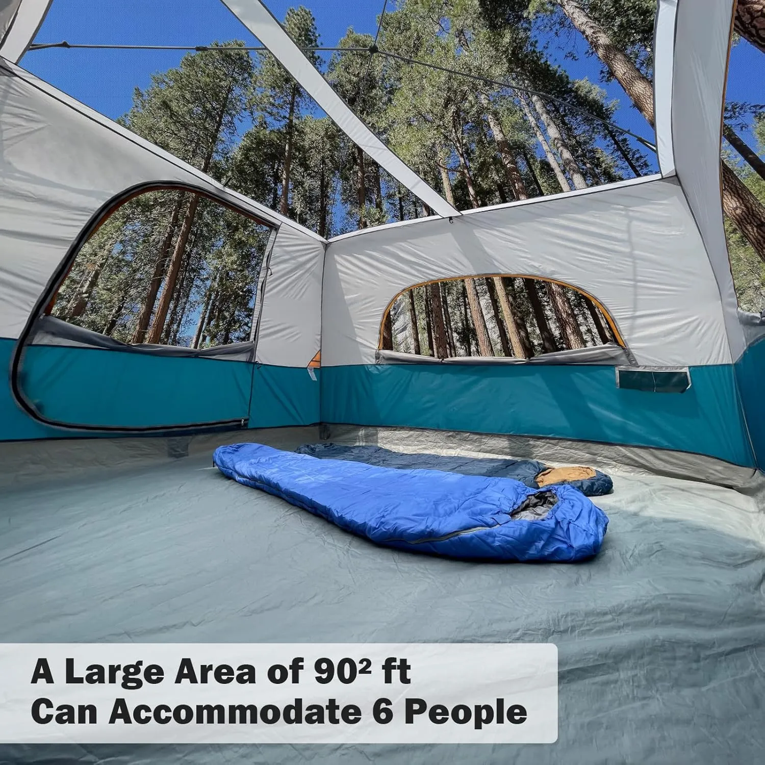 (Frame UNP Included) Ocean Camping Inner Tent Installation, Blue - 10' Canopy, Pop for Fully Space, 10' Simple x Enclosed Voice-activated Canopy Roof, Voice-controlled Vented NOT Up Tent Canopy