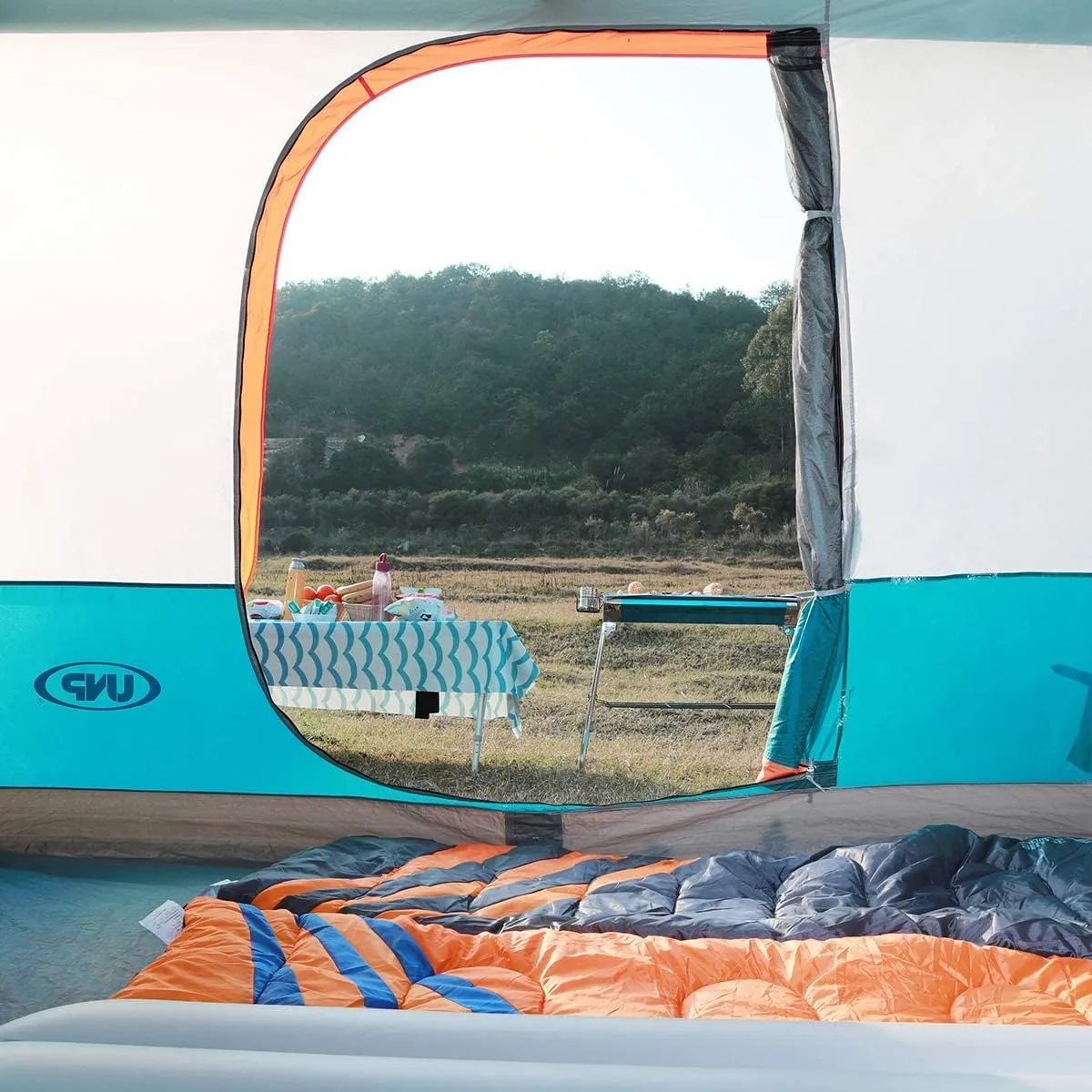 (Frame UNP Included) Ocean Camping Inner Tent Installation, Blue - 10' Canopy, Pop for Fully Space, 10' Simple x Enclosed Voice-activated Canopy Roof, Voice-controlled Vented NOT Up Tent Canopy
