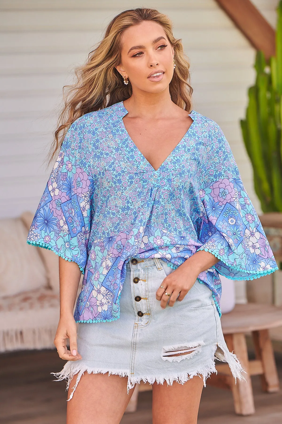 Gabriella Top - Pompeii Blue