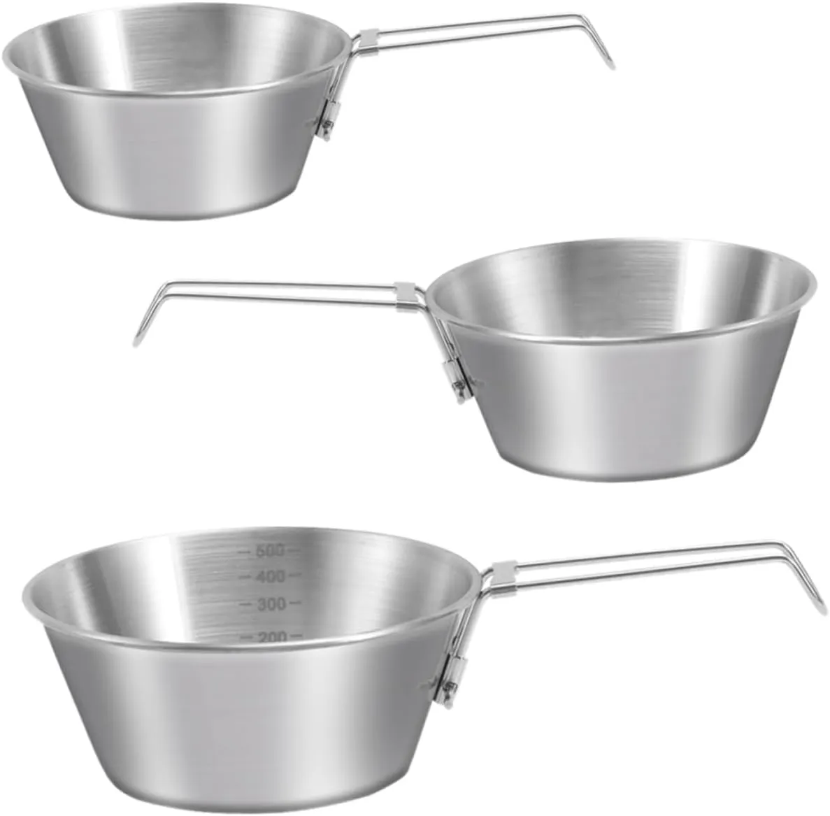 GANAZONO 2sets Stainless Steel Bowls for Camping Collapsible Bowl and Utensil Set 3pcs*2