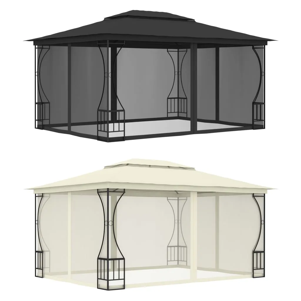 Gazebo Outdoor Canopy Tent Patio Pavilion Party Tent Sunshade with Nets