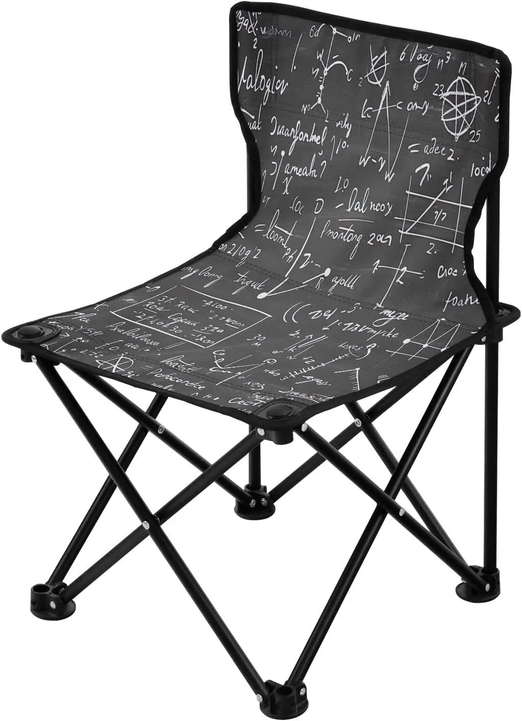 Geometric Symbols Portable Outdoor Folding Chair Anti-Slip Padded Oxford Cloth Stool Camping Chair Small for Beach Hiking Fishing Gardening Quad Camp Chair