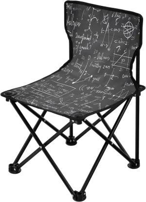 Geometric Symbols Portable Outdoor Folding Chair Anti-Slip Padded Oxford Cloth Stool Camping Chair Small for Beach Hiking Fishing Gardening Quad Camp Chair