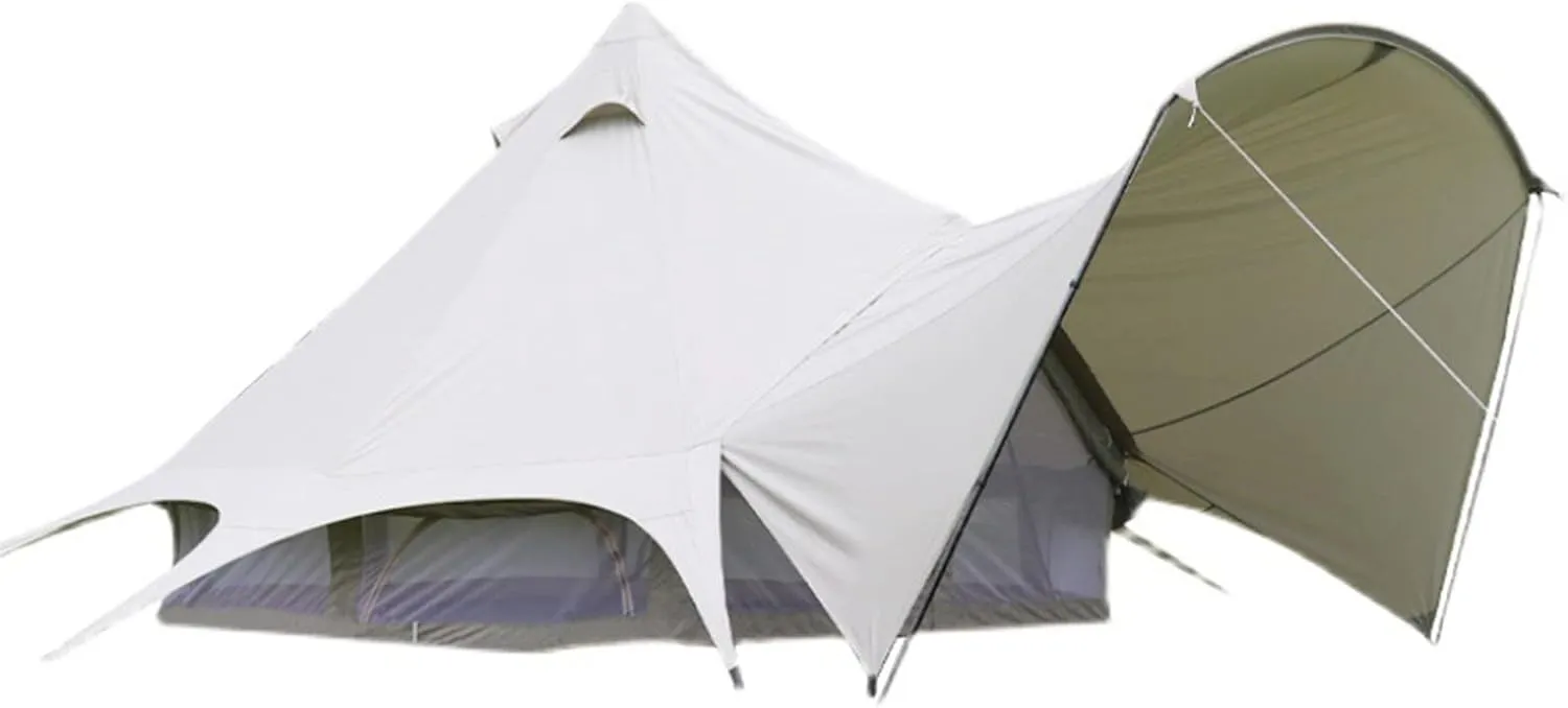 GeRRiT Bell Tent- W/Stove Jack, Waterproof 4 Season Luxury Outdoor Camping and Glamping Yurt Tent for Family Camping Outdoor Hunting Party