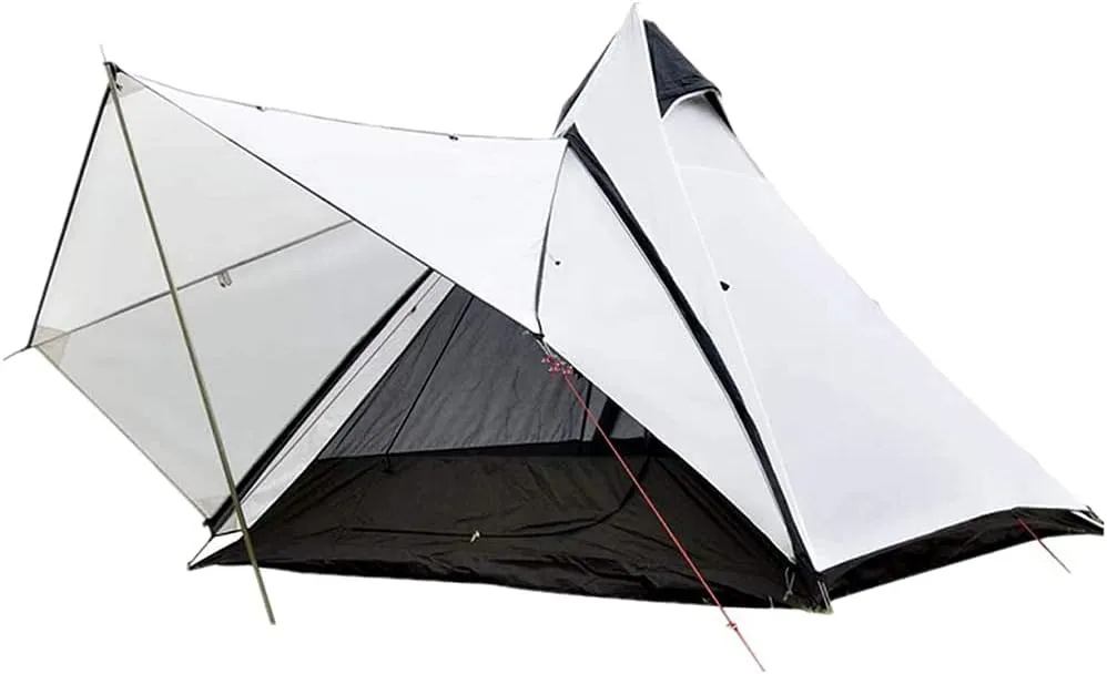 GeRRiT Camping Pyramid Tipi Tent Adult Indian Teepee Tent Yurt Tent Double Layers Waterproof Anti-UV Windproof Tents for Outdoor Camping Hiking Hunting 3-4 Person