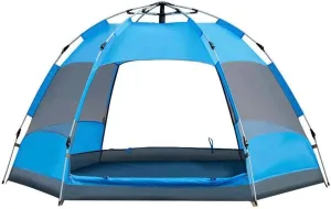 GeRRiT Durable Family Camping Tent for 3-5 Persons, Pop-up Outdoor Rainproof and Breathable Double Layer, Hexagonal Dome Beach, 240 * 240 * 135cm Automatic Camping Tent